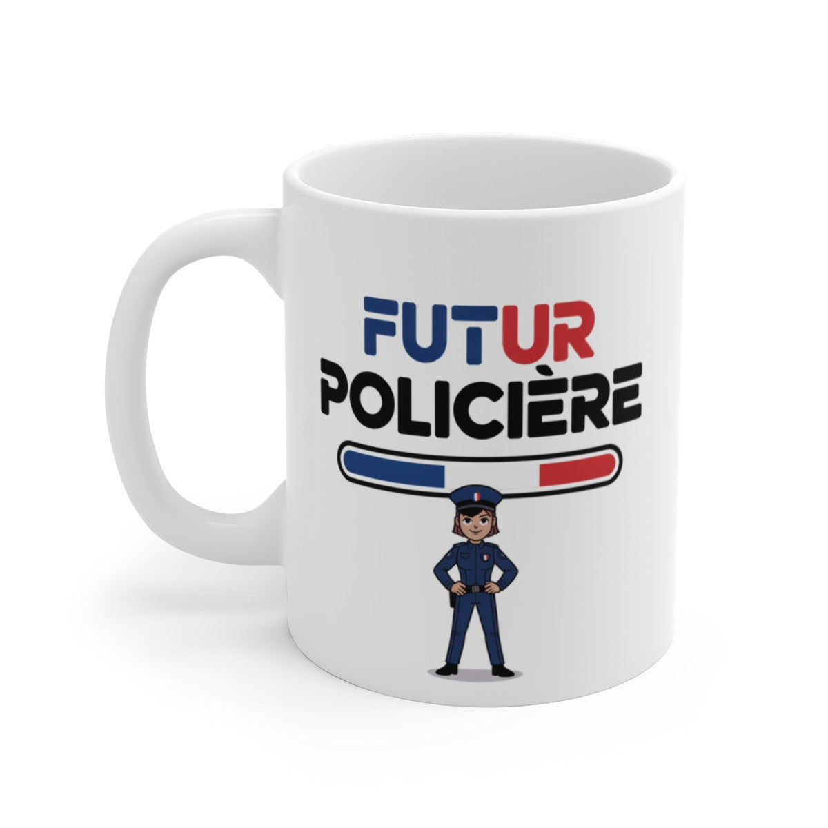 Tasse Future Policière Fille – Mug Métier Police Nationale 325ml – Cadeau Vocation Sécurité Jeune Femme