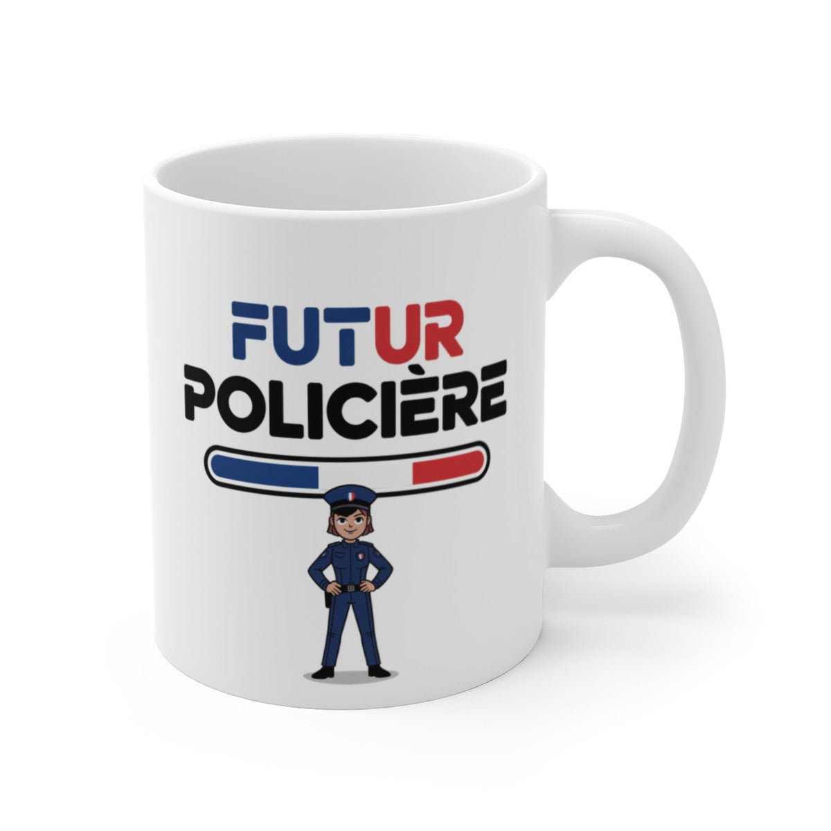 Tasse Future Policière Fille – Mug Métier Police Nationale 325ml – Cadeau Vocation Sécurité Jeune Femme
