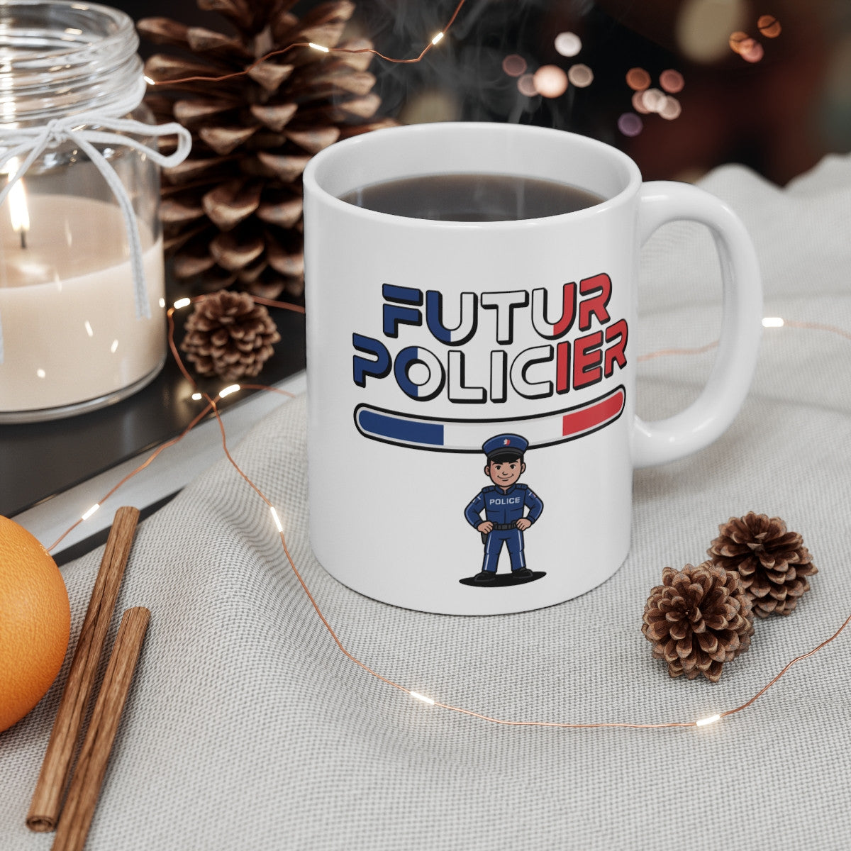 Tasse Futur Policier Garçon – Mug Métier Police Nationale 325ml – Cadeau Vocation Sécurité Jeune Héros