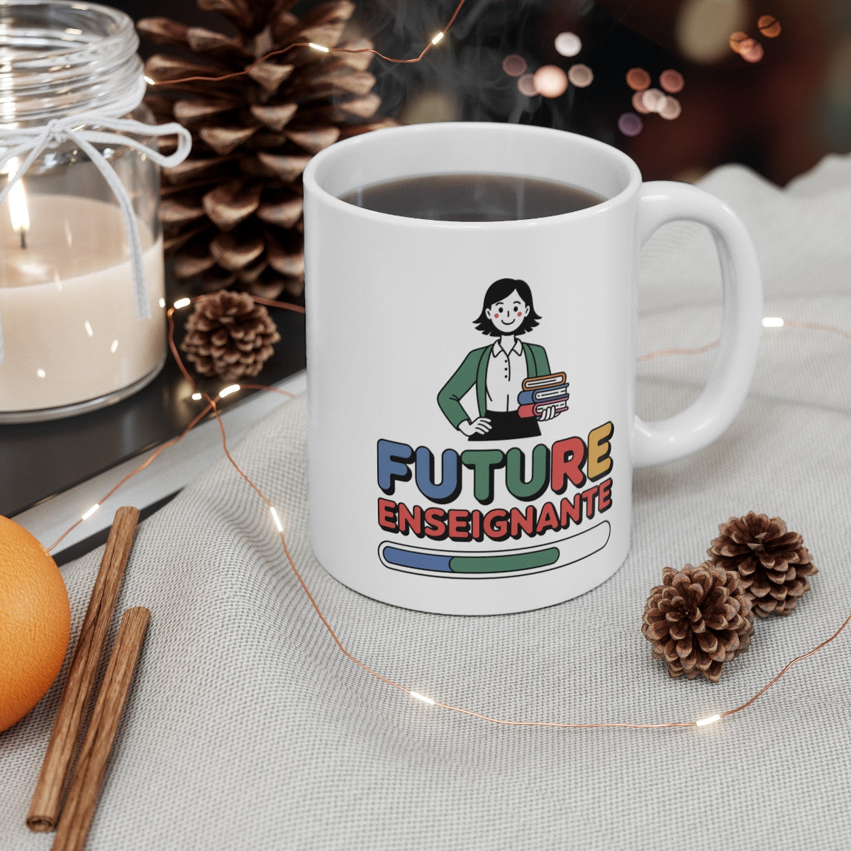 Tasse Future Enseignante Fille – Mug Métier Éducation 325ml – Cadeau Motivation École Professeur