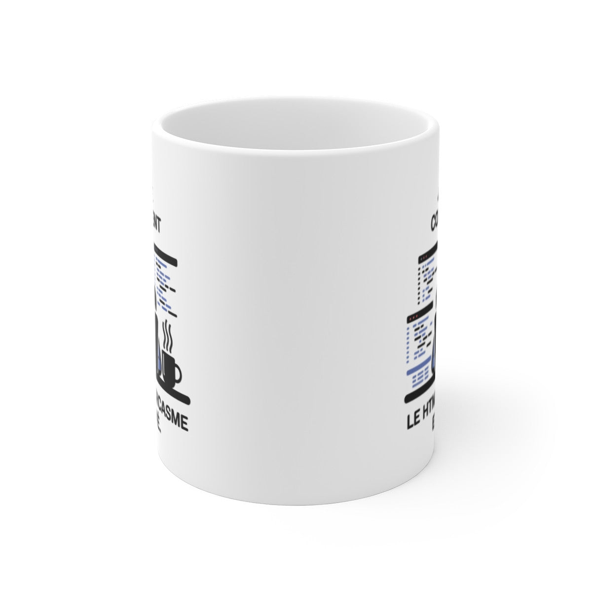 Tasse Humour Développeur Code – Mug HTML Café Sarcasme 325ml – Cadeau Geek Informatique Programmation
