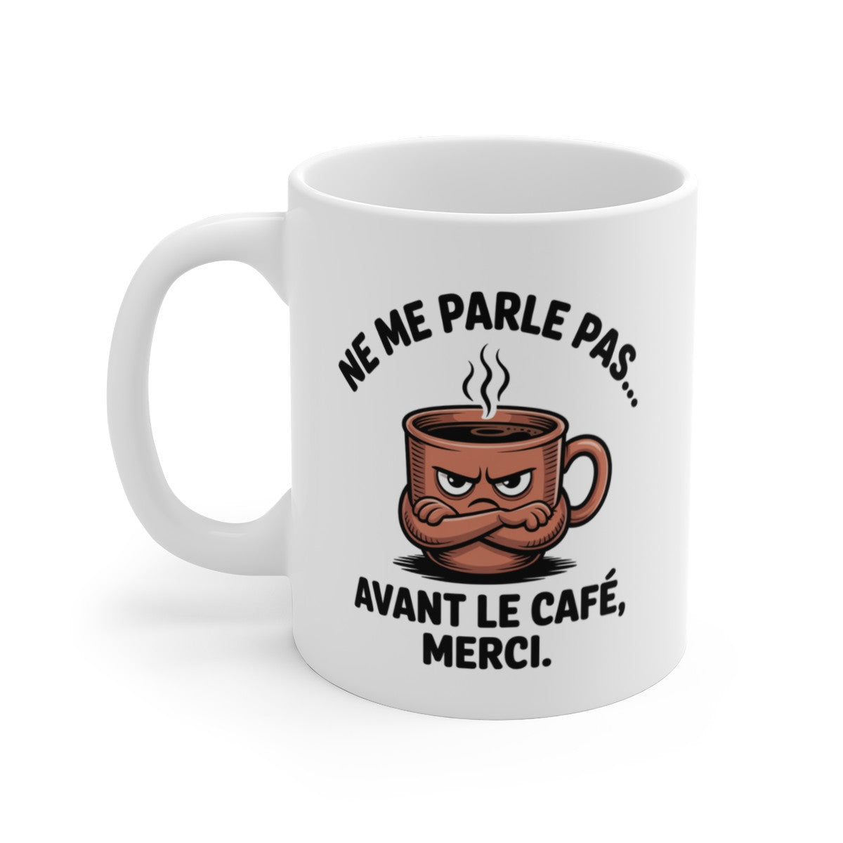 Tasse Humour Matin Café – Mug Grincheux 325ml – Cadeau Drôle Anti Bavard Avant Caffeine
