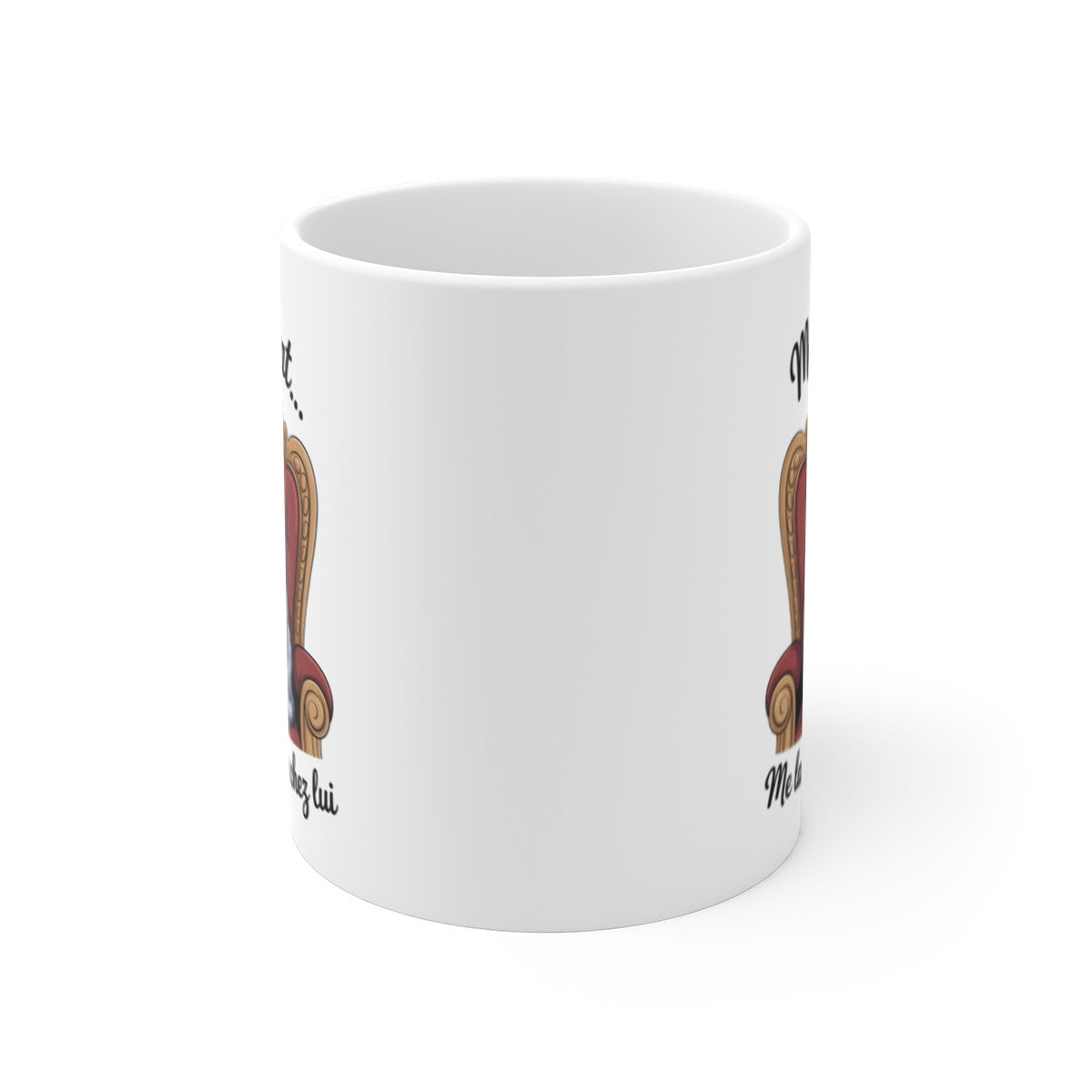 Mug Chat Roi – “Mon Chat Me Laisse Vivre Chez Lui” – Illustration Humour Félin & Trône
