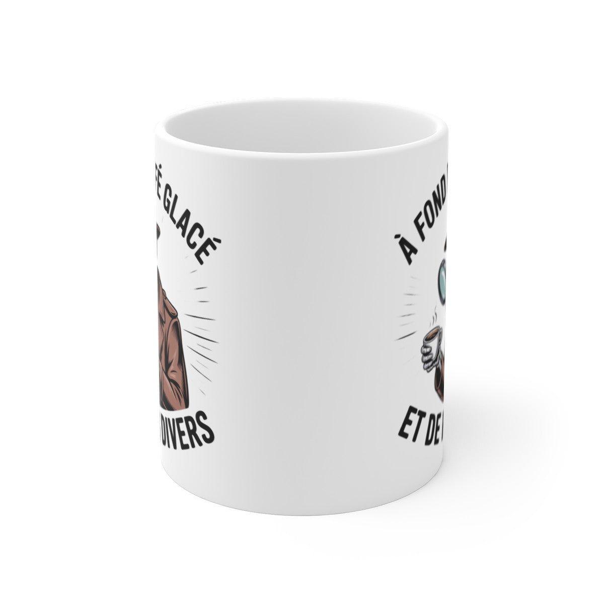 Tasse True Crime Café Glacé – Mug Squelette Détective Humour Noir 325ml – Cadeau Fan Faits Divers et Mystères
