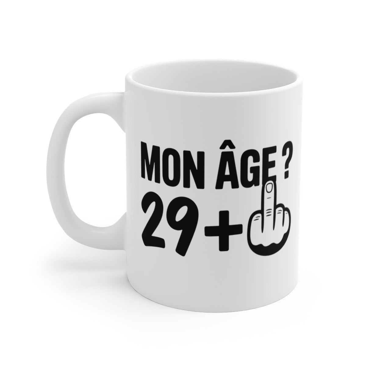 Tasse Humour Noir Anniversaire – Mug 29 Ans Plus Doigt d’Honneur – Cadeau Insolent 325ml Adulte Sarcastique