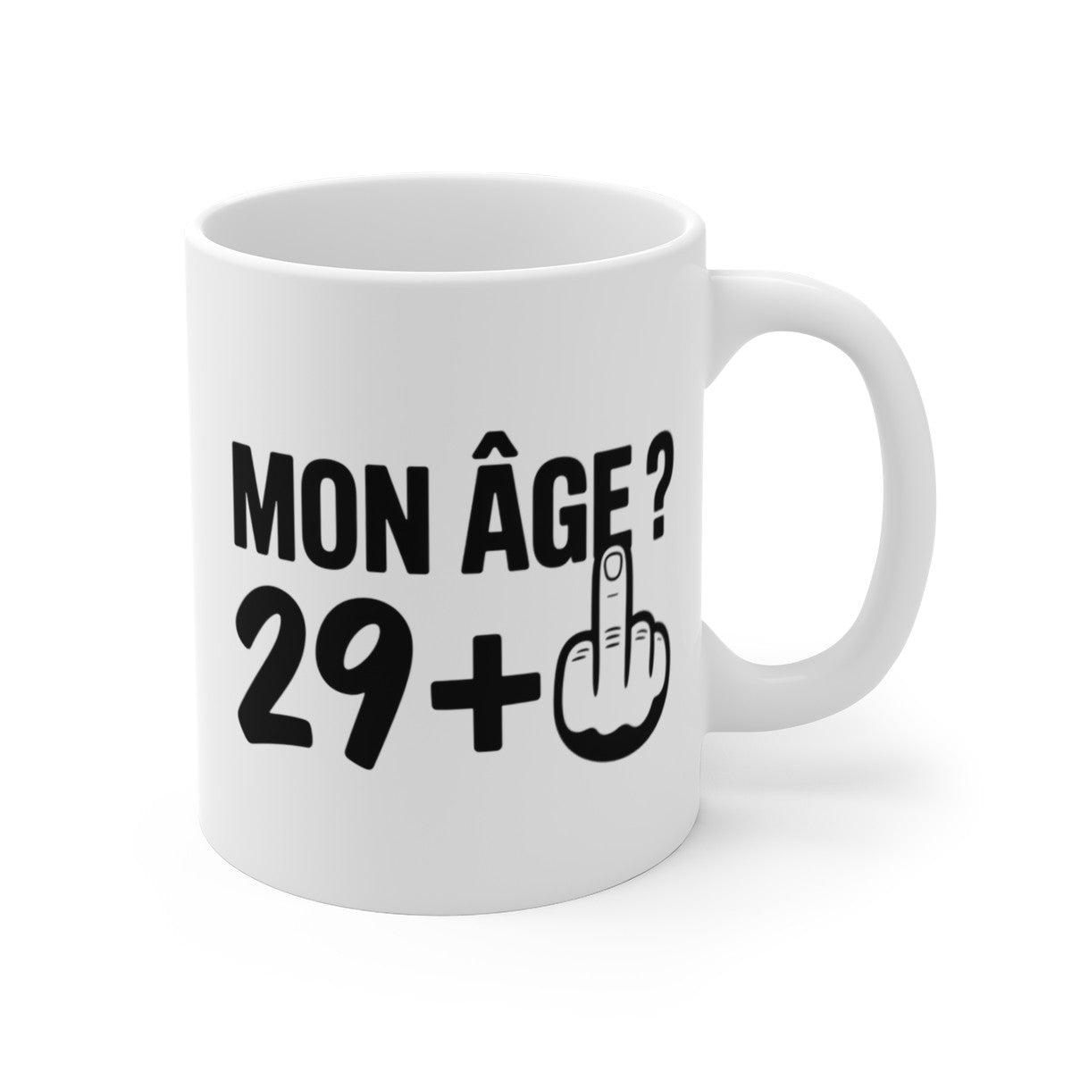 Tasse Humour Noir Anniversaire – Mug 29 Ans Plus Doigt d’Honneur – Cadeau Insolent 325ml Adulte Sarcastique