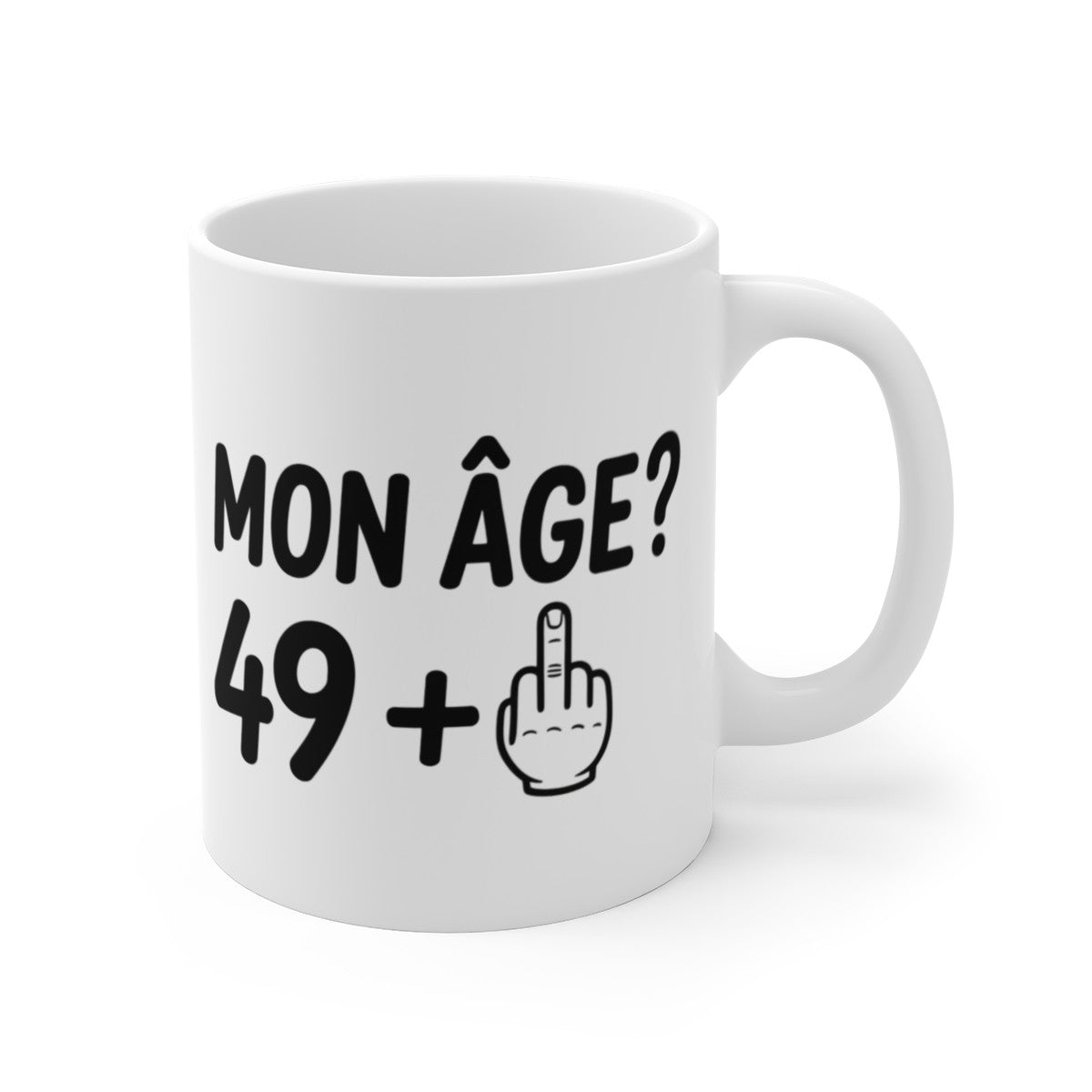 Tasse Humour 50 Ans – Mug Mon Âge 49 + Doigt d’Honneur – Cadeau Drôle Insolent Tranche d’Âge 325ml