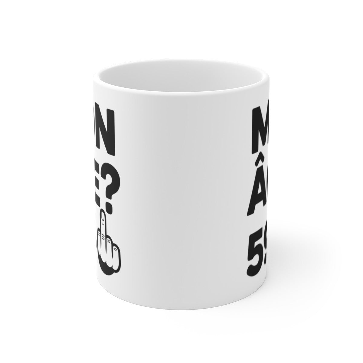 Tasse Humour 60 Ans – Mug Mon Âge 59 + Doigt d’Honneur – Cadeau Anniversaire Original et Drôle 325ml