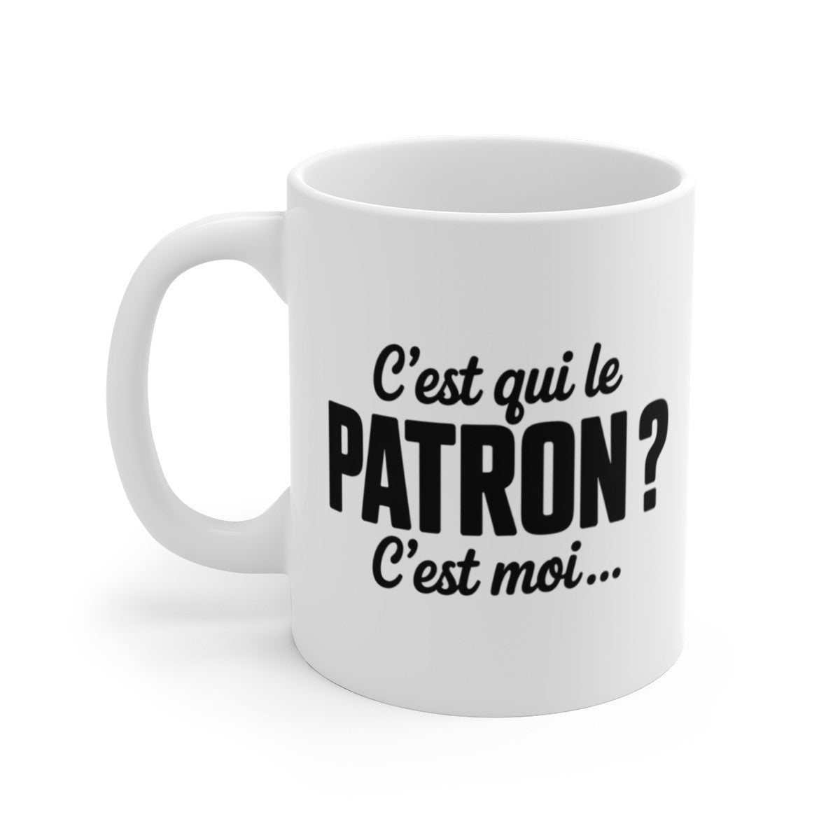 Tasse Humour Patron – Mug “C’est qui le Patron ? C’est moi” – Cadeau Chef, Collègue ou Manager – 325ml Original et Drôle