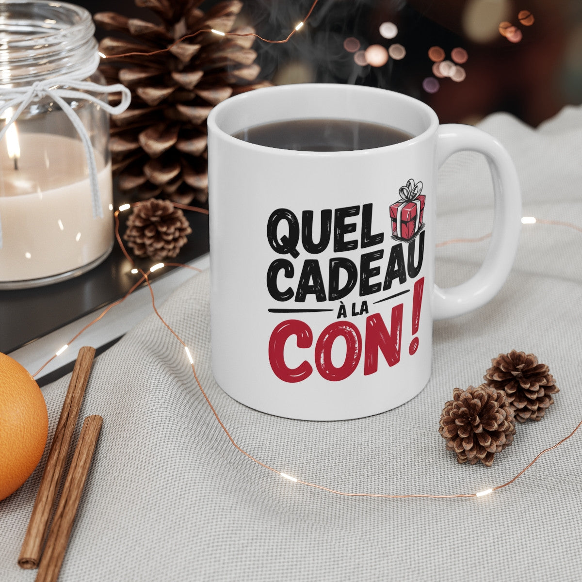 Tasse Humoristique “Quel Cadeau à la Con” – Mug Sarcastique pour Anniversaire