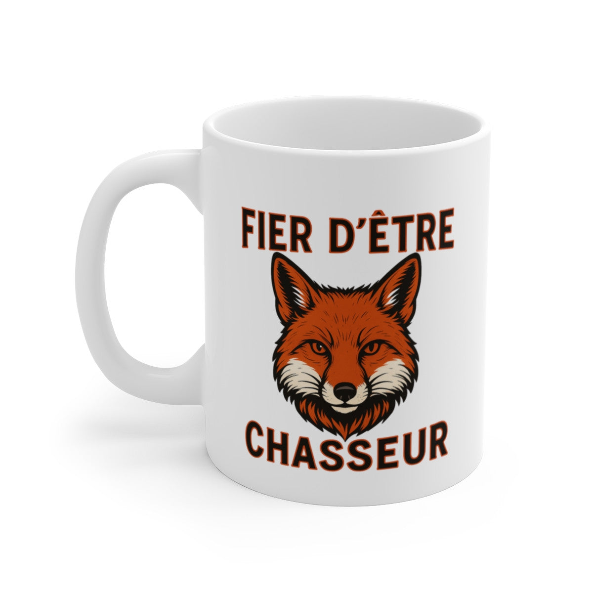 Mug “Fier d’être Chasseur” avec Tête de Renard – Cadeau Original Chasseur – Humour Nature – 325ml