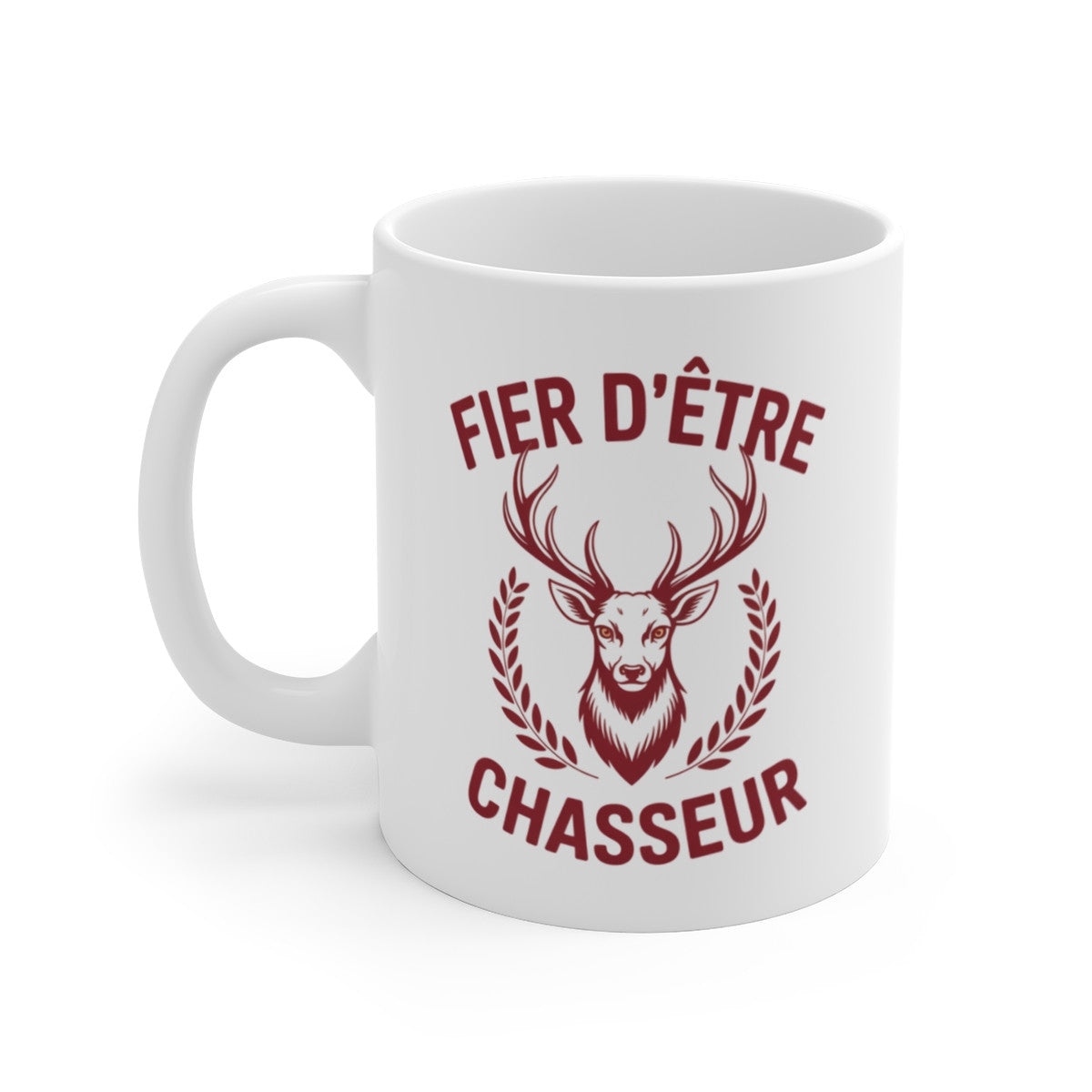 Mug “Fier d’être Chasseur” avec Cerf – Tasse Chasse Nature – Idée Cadeau Originale – 325 ml