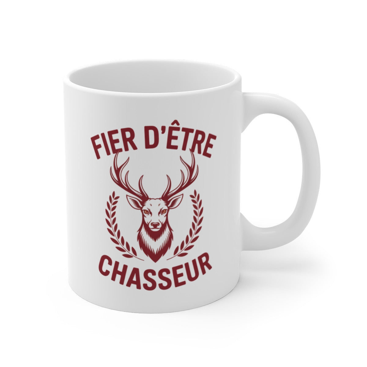 Mug “Fier d’être Chasseur” avec Cerf – Tasse Chasse Nature – Idée Cadeau Originale – 325 ml