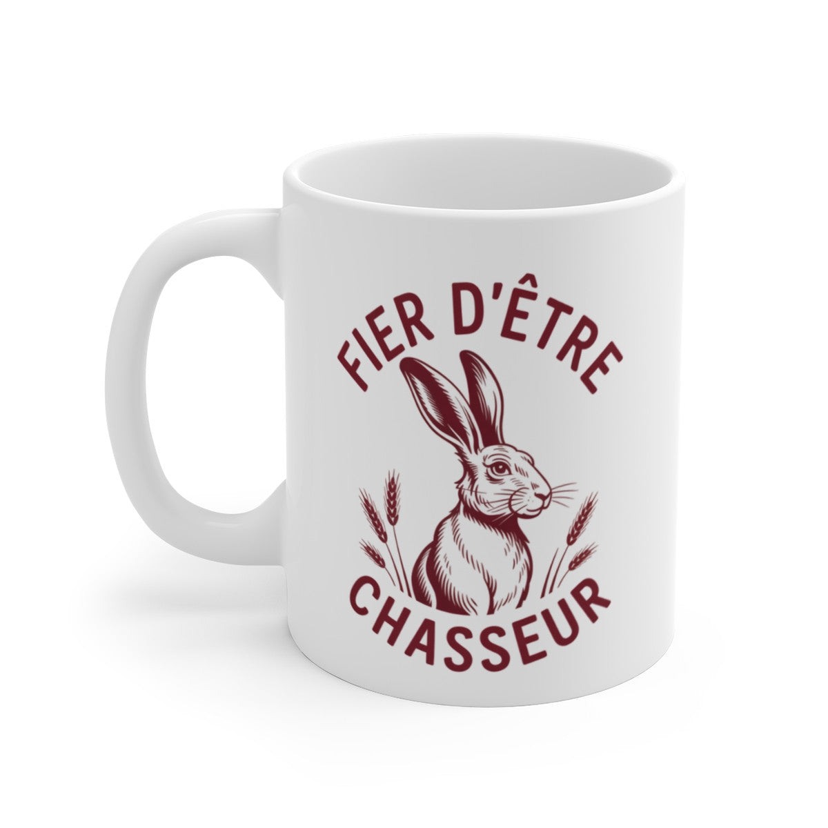 Mug “Fier d’être Chasseur” avec Lièvre – Tasse Nature Chasse – Idée Cadeau Originale – 325 ml