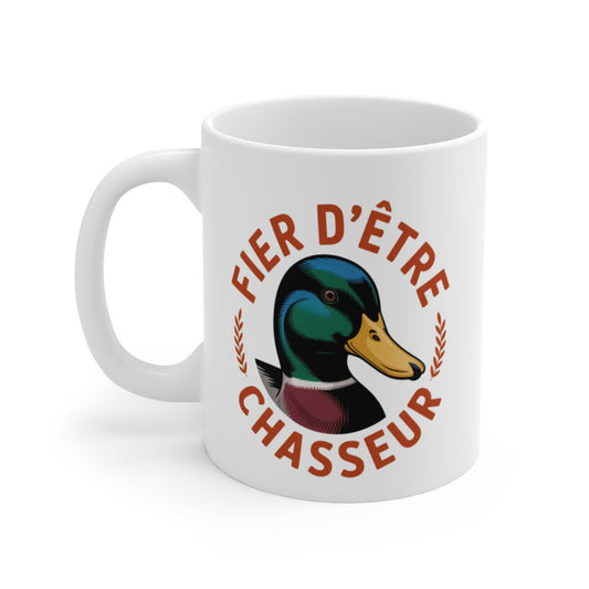 Mug Chasseur Canard Colvert – Fier d’être Chasseur – Design Animalier Vintage en Couleurs