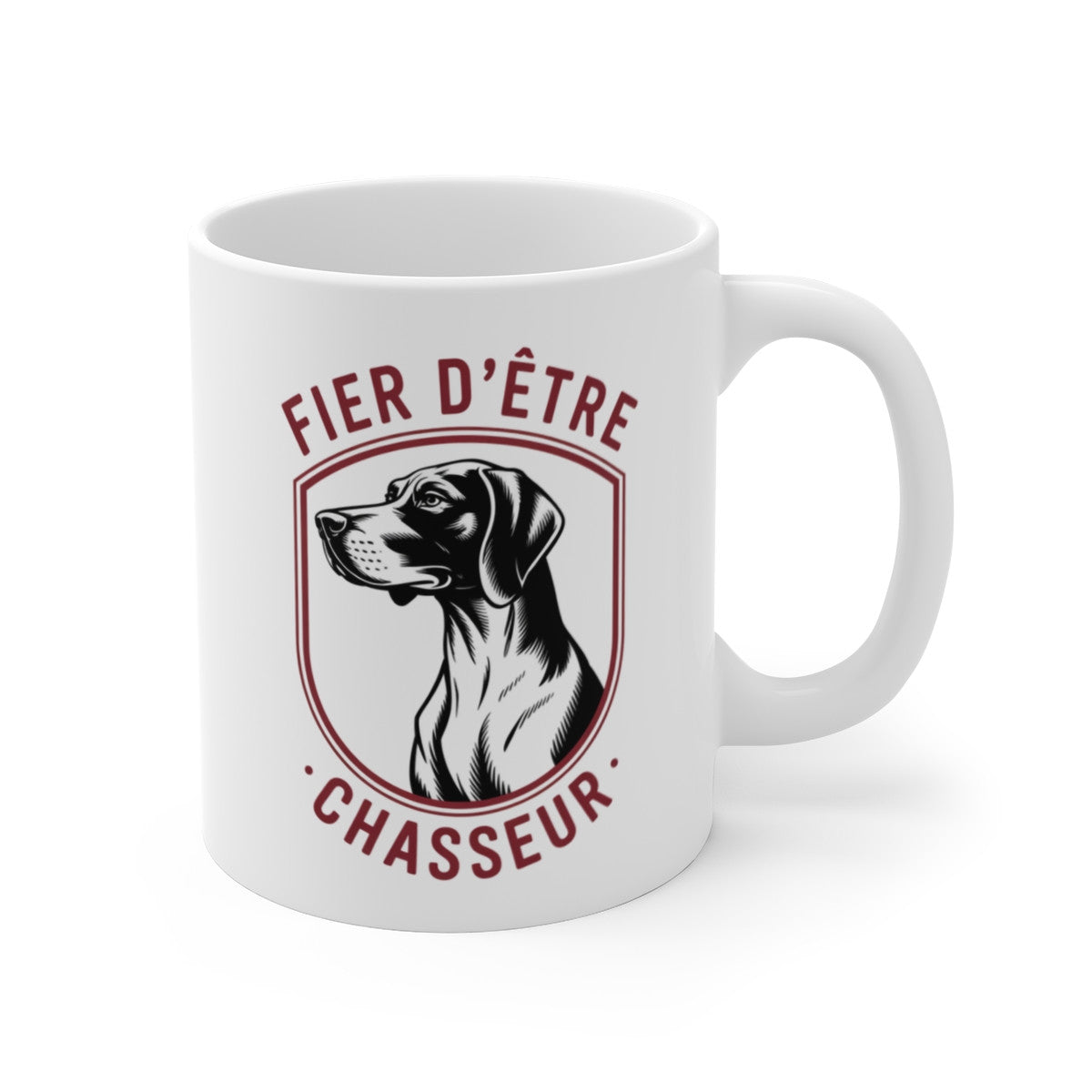Tasse Chasseur avec Chien – Mug Fier d’être Chasseur – Cadeau Passion Chasse Gibier Forêt 325ml