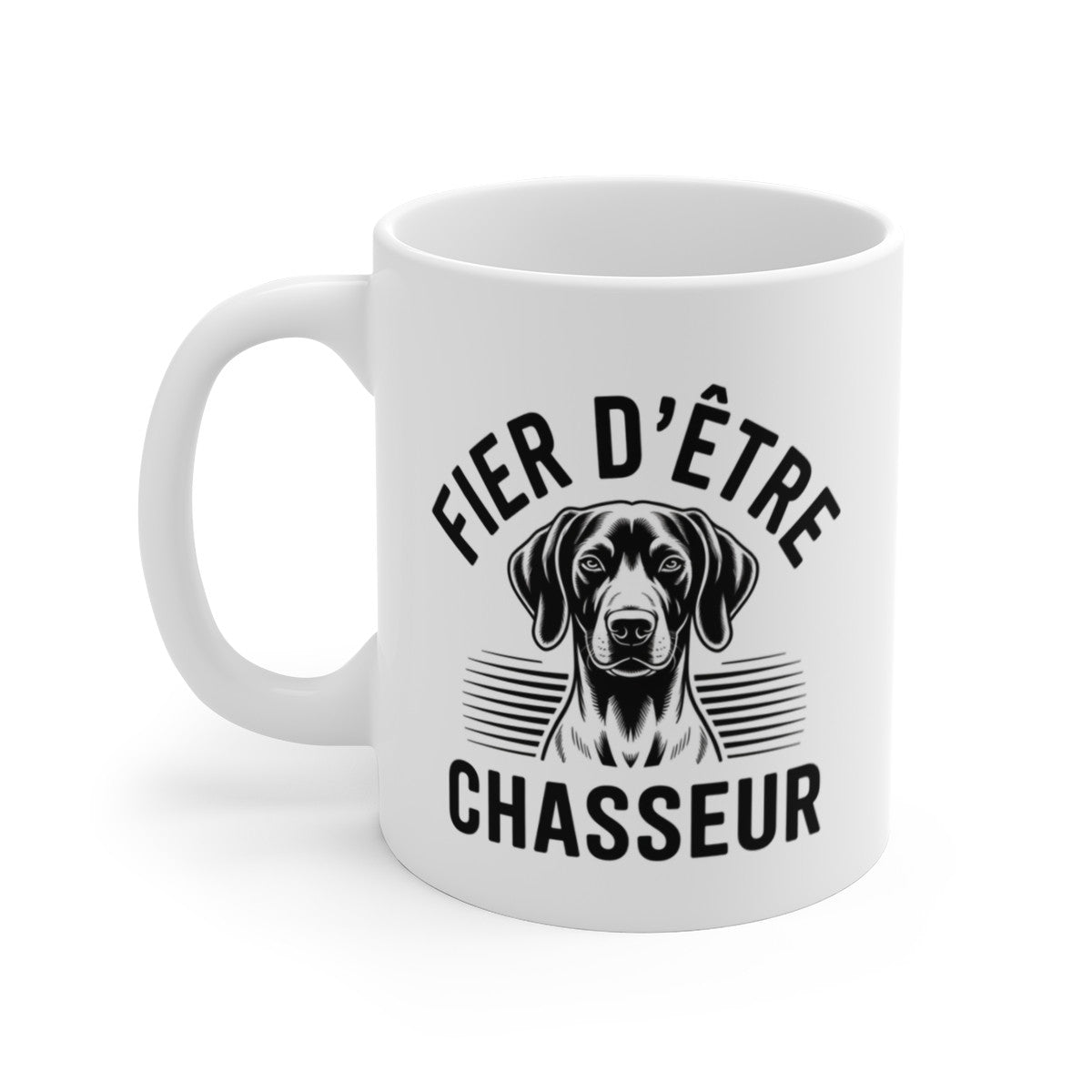 Tasse Chasseur avec Chien Noir – Mug Passion Chasse Cynophile – Cadeau Gibier Forêt 325ml