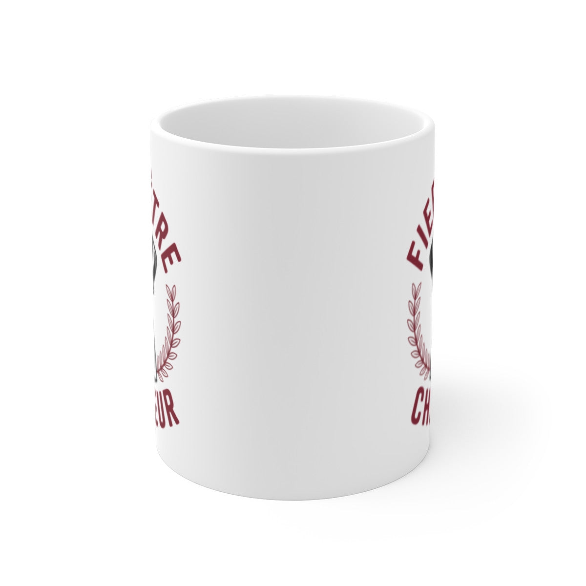 Tasse Chasseur avec Chien Noir – Mug Chasse Feuilles Laurier – Cadeau Cynophile Forêt Gibier 325ml