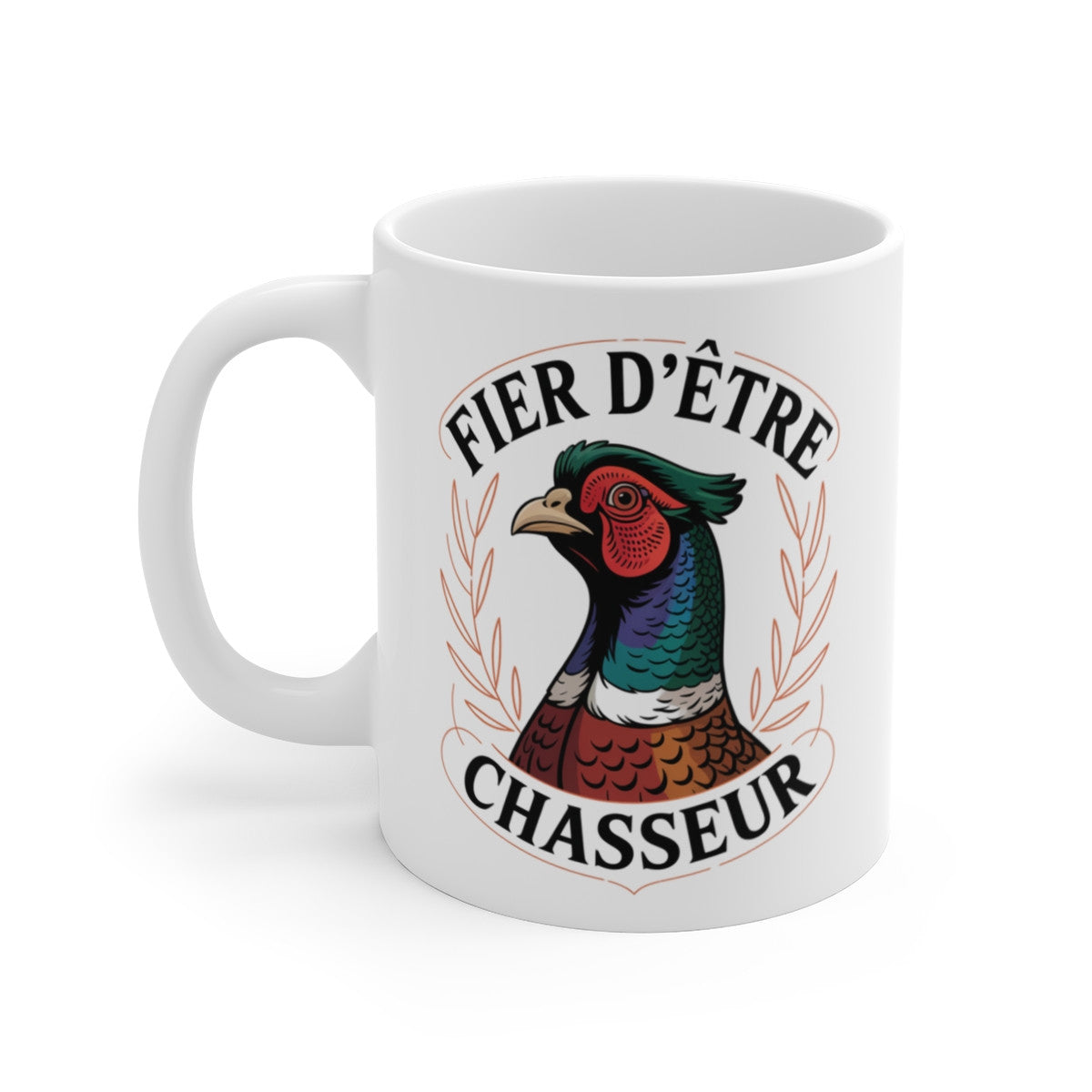 Tasse Chasseur Faisan – Mug Fier d’être Chasseur Oiseau Forêt – Cadeau Chasse Original 325ml