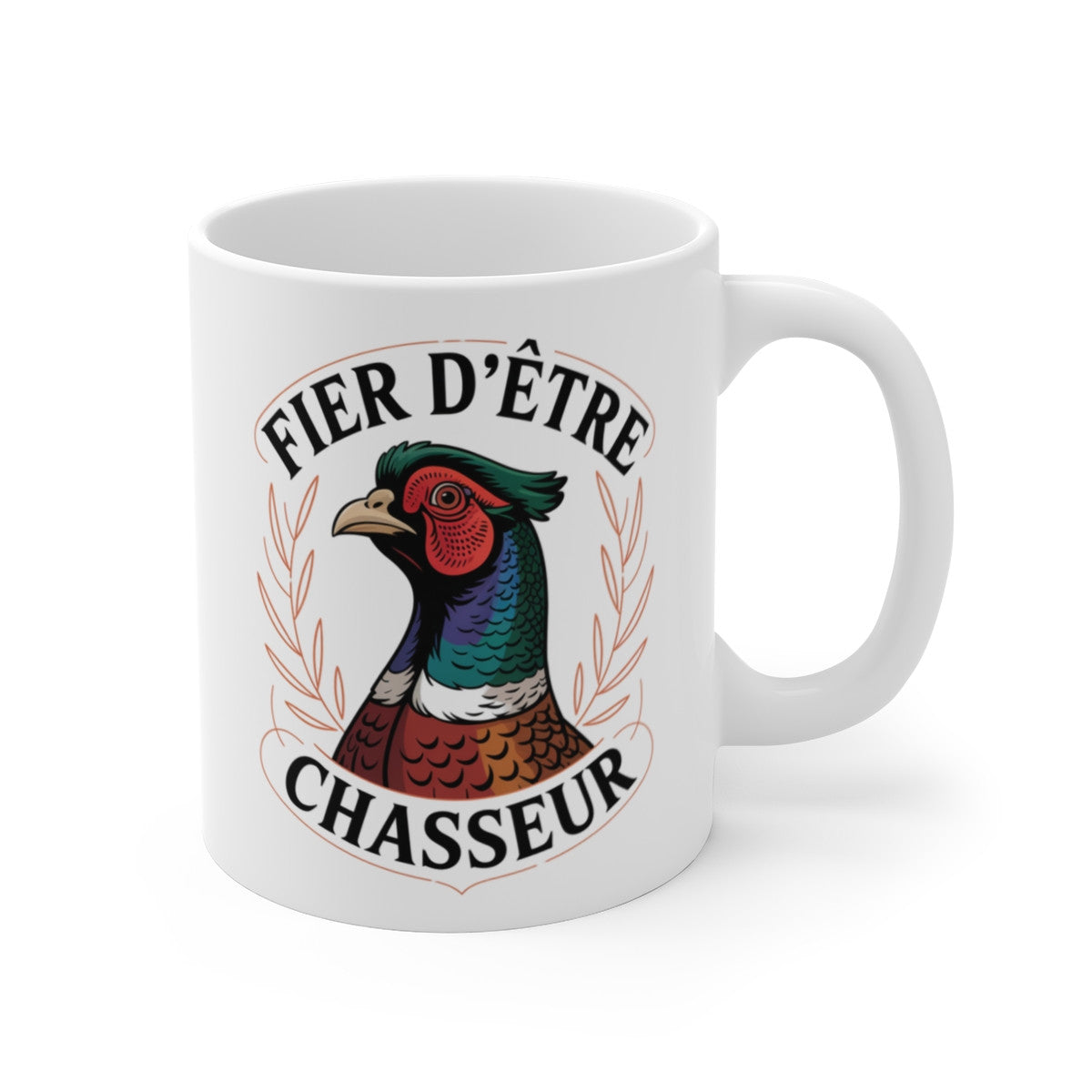 Tasse Chasseur Faisan – Mug Fier d’être Chasseur Oiseau Forêt – Cadeau Chasse Original 325ml