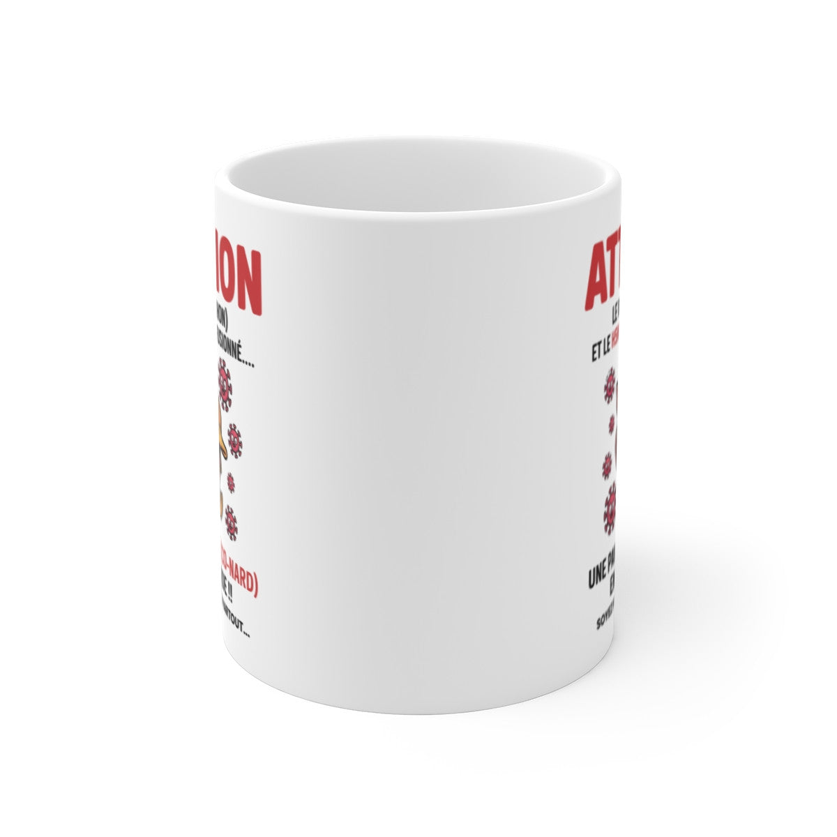 Tasse Humoristique Virus Co-Nard – Mug Drôle Satire Pandémie Fusion Cochon Canard 325ml