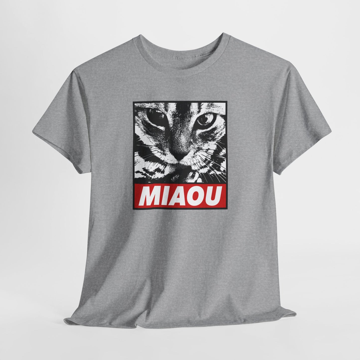 Tee Shirt Chat Homme Femme – Portrait Félin Noir et Blanc – Idée Cadeau Amoureux des Chats Humour Miaou Passion Féline