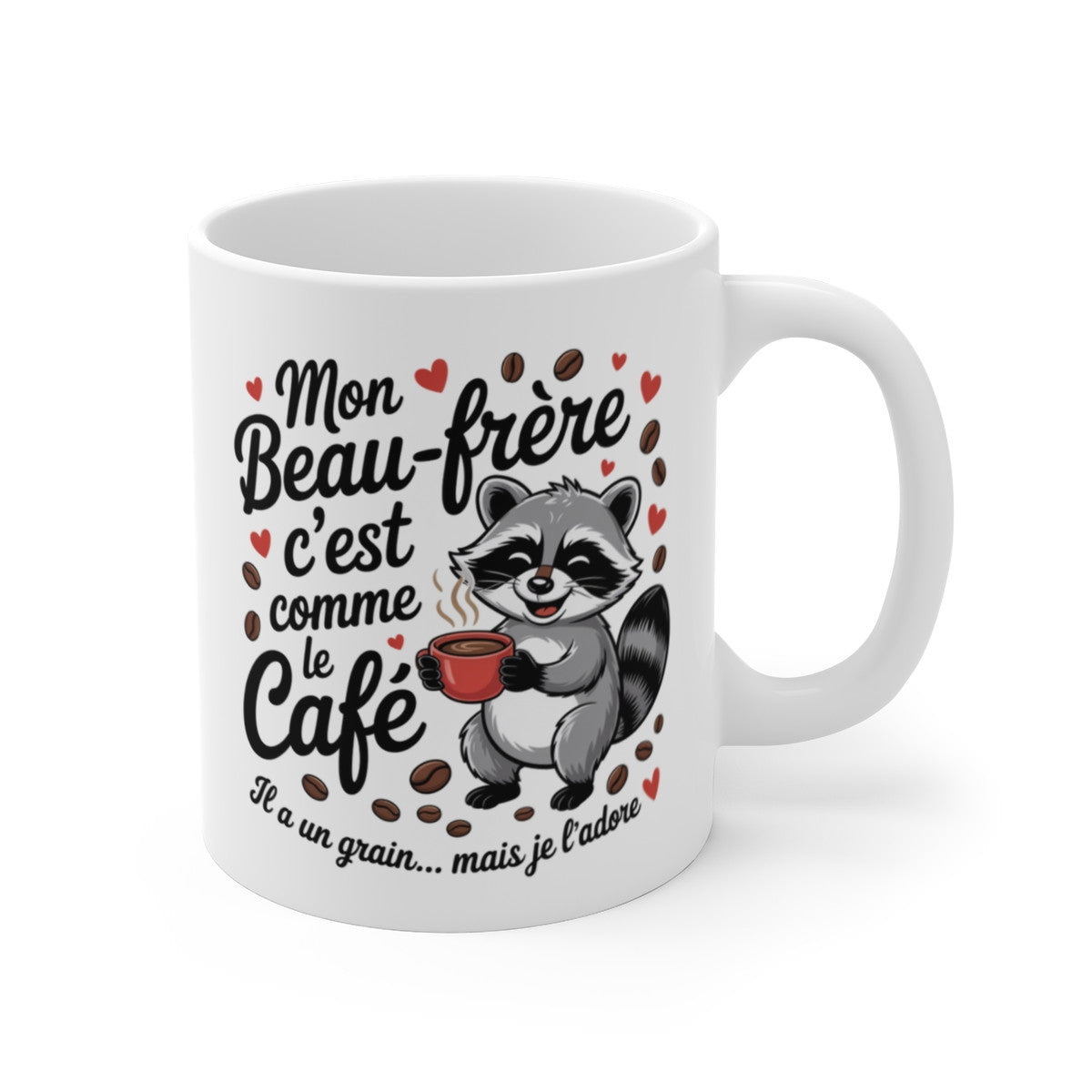 Tasse Humour Beau-Frère – Mug Raton Drôle Grain de Folie – Cadeau Original Famille 325ml