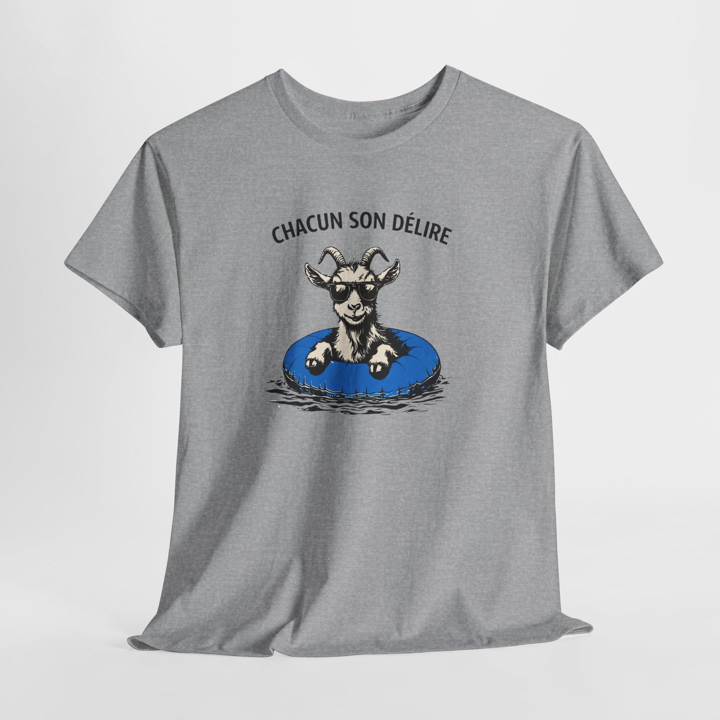 T-Shirt Humour Chèvre Bouée – Tee Shirt Chacun Son Délire – Cadeau Drôle Été Vacances