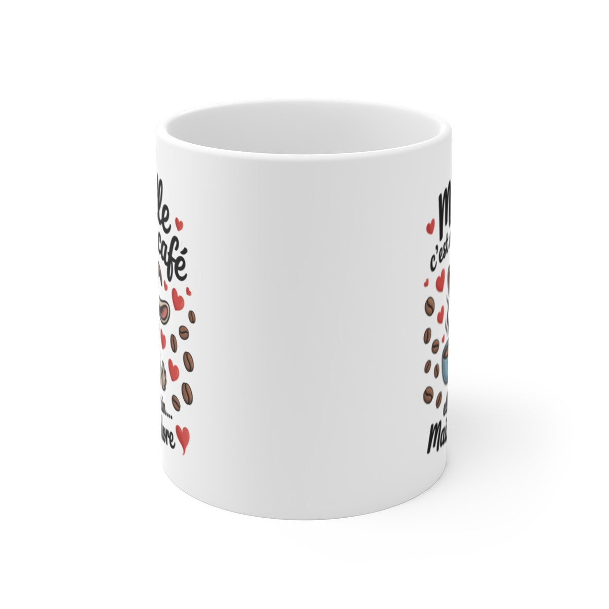 Tasse Ma Fille Humoristique – Mug Chèvre et Café – Cadeau Original Enfant Fille Famille Amusant 325ml