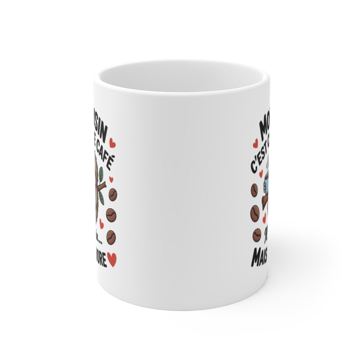 Tasse Mon Cousin Paresseux – Mug Drôle et Mignon Café – Cadeau Famille Original Amusant 325ml