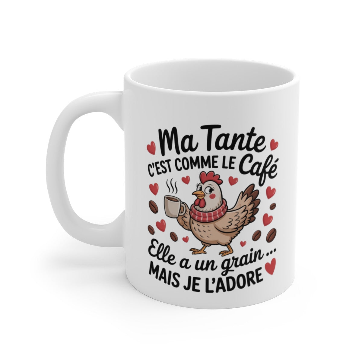 Tasse Ma Tante Poule – Mug Drôle et Mignon Café – Cadeau Original Femme Famille 325ml