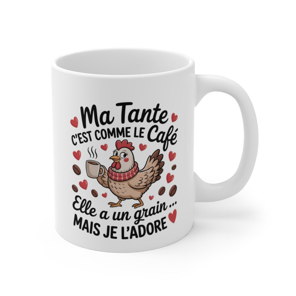 Tasse Ma Tante Poule – Mug Drôle et Mignon Café – Cadeau Original Femme Famille 325ml