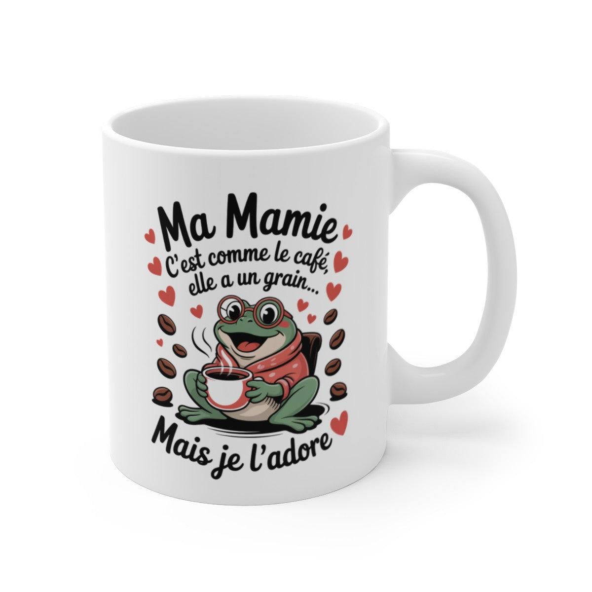 Tasse Ma Mamie Grenouille – Mug Humour Grand-Mère Mignon – Cadeau Café Original et Touchant 325ml