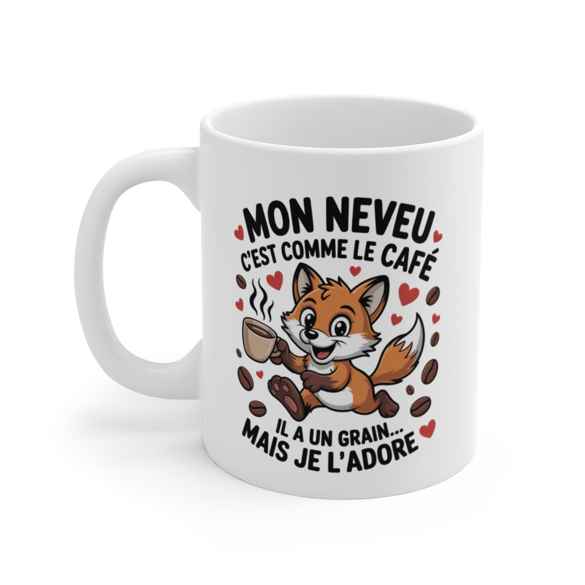 Tasse Mon Neveu Renard – Mug Humour Famille Café – Cadeau Original et Mignon pour Neveu 325ml