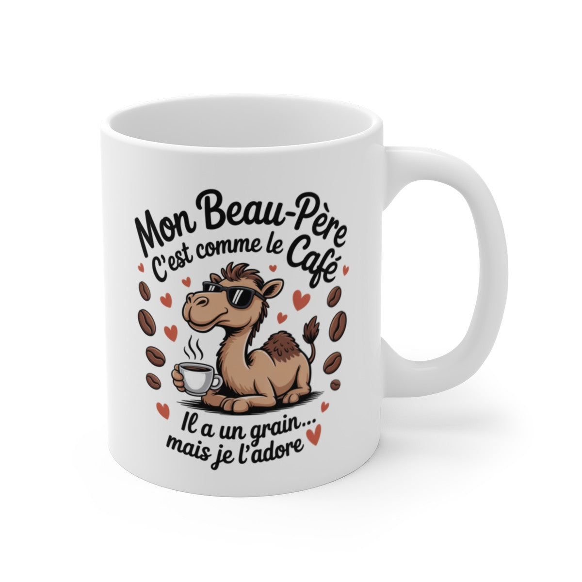 Tasse Mon Beau-Père Chameau – Mug Café Drôle – Cadeau Original et Humour pour Beau-Père 325ml