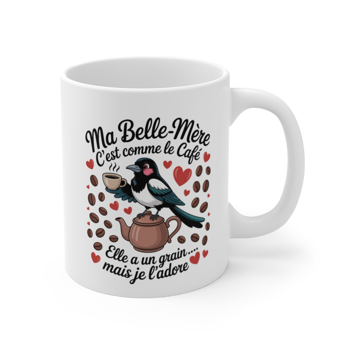 Tasse Belle-Mère Drôle – Mug Café Pie Humoristique – Cadeau Original et Mignon pour Belle-Maman 325ml