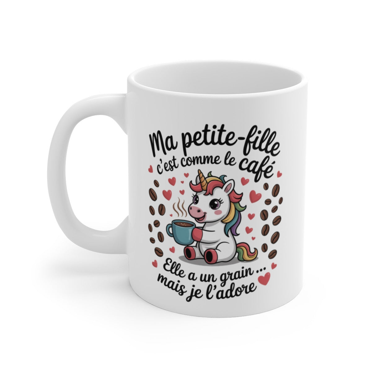 Tasse Ma Petite-Fille Licorne – Mug Drôle Café Arc-en-Ciel – Cadeau Original Fille Ado Enfant 325ml