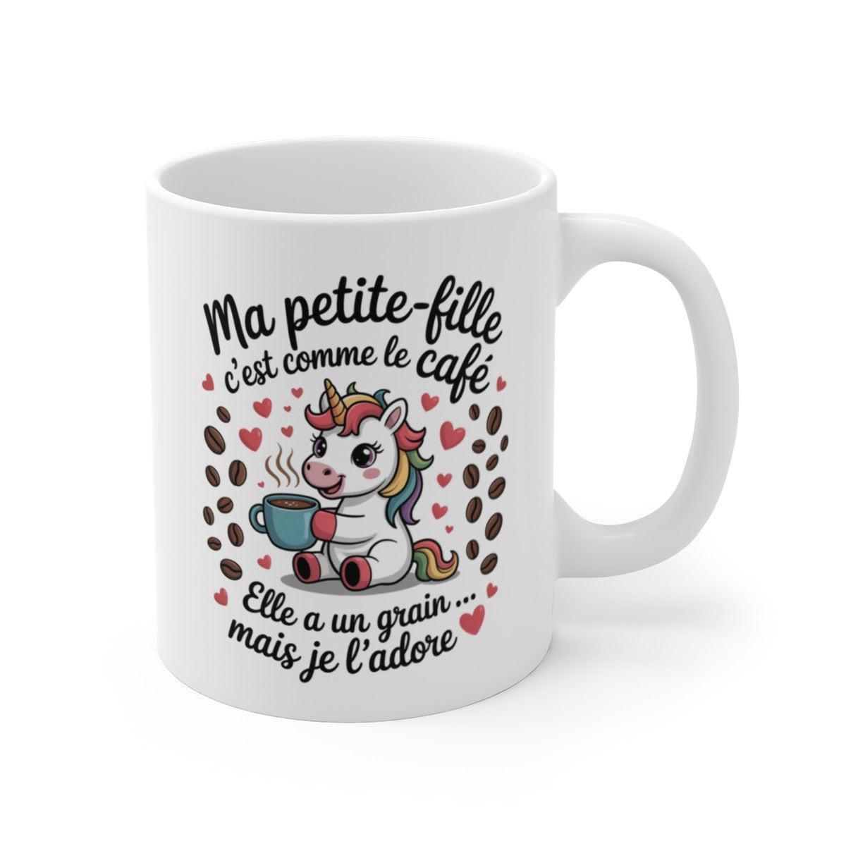 Tasse Ma Petite-Fille Licorne – Mug Drôle Café Arc-en-Ciel – Cadeau Original Fille Ado Enfant 325ml
