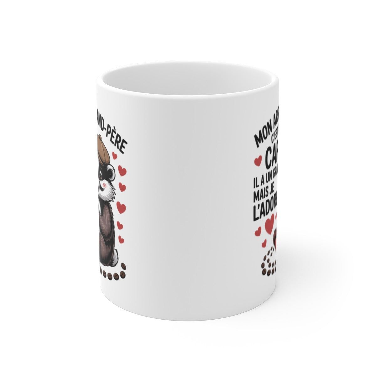 Tasse Mon Arrière-Grand-Père – Mug Café Blaireau Rigolo – Cadeau Drôle Famille Aîné Papi 325ml
