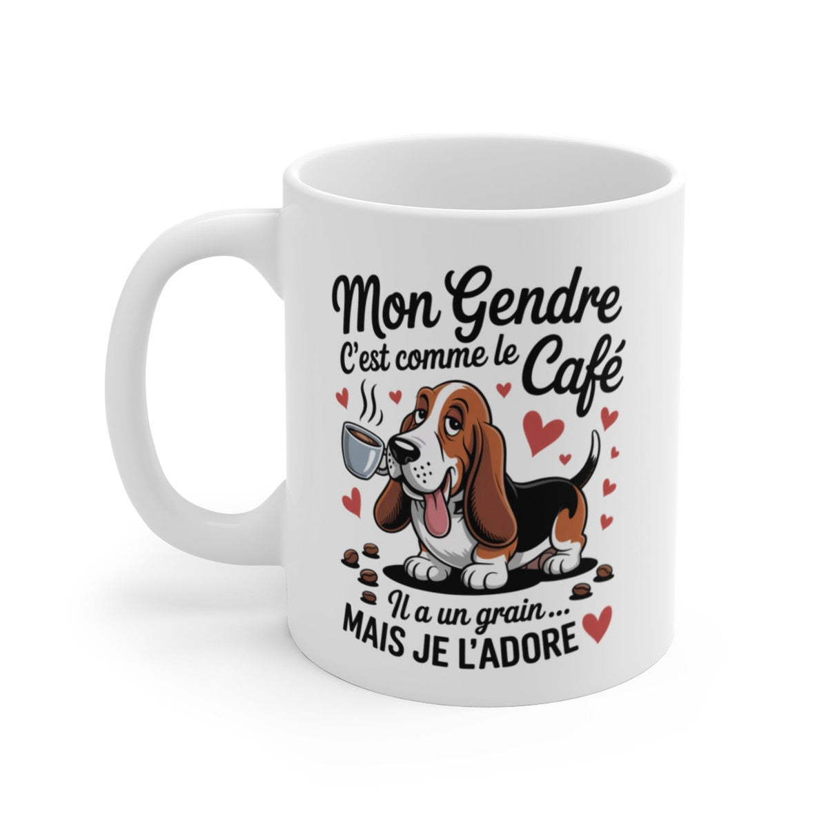 Tasse Gendre Basset Hound – Mug Chien Café Drôle – Cadeau Famille Humour Gendre Amusant 325ml