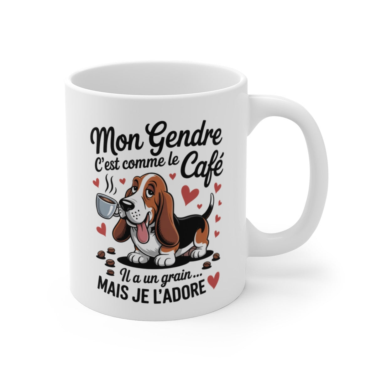 Tasse Gendre Basset Hound – Mug Chien Café Drôle – Cadeau Famille Humour Gendre Amusant 325ml