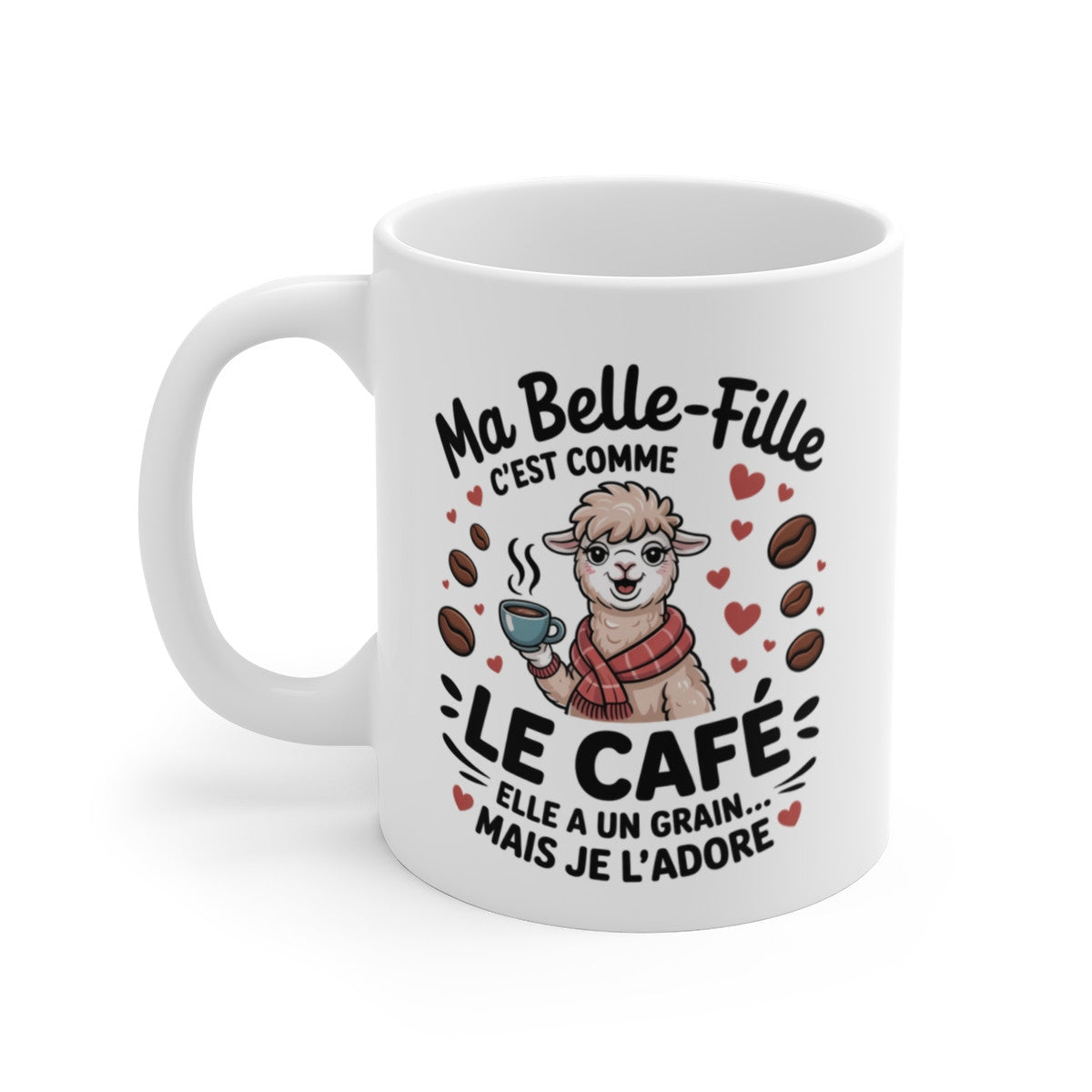 Tasse Belle-Fille Alpaga – Mug Humour Animal Café – Cadeau Original Famille Filleule Drôle 325ml