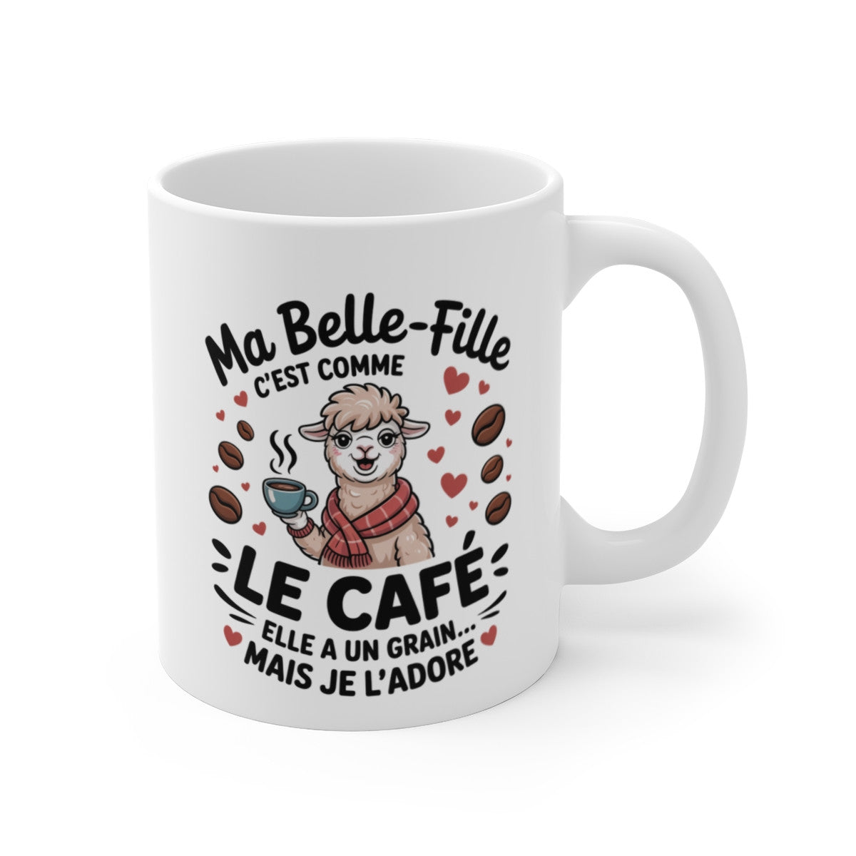 Tasse Belle-Fille Alpaga – Mug Humour Animal Café – Cadeau Original Famille Filleule Drôle 325ml