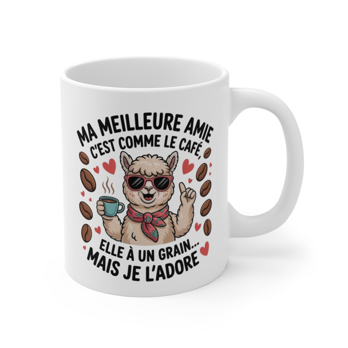 Tasse Ma Meilleure Amie Alpaga – Mug Amie Drôle et Mignonne – Cadeau Humour Original Femme 325ml