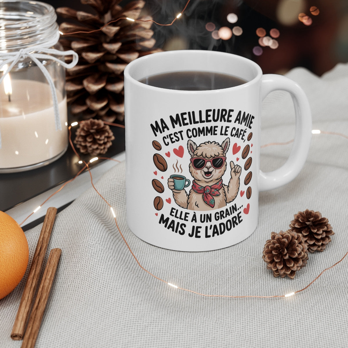 Tasse Ma Meilleure Amie Alpaga – Mug Amie Drôle et Mignonne – Cadeau Humour Original Femme 325ml