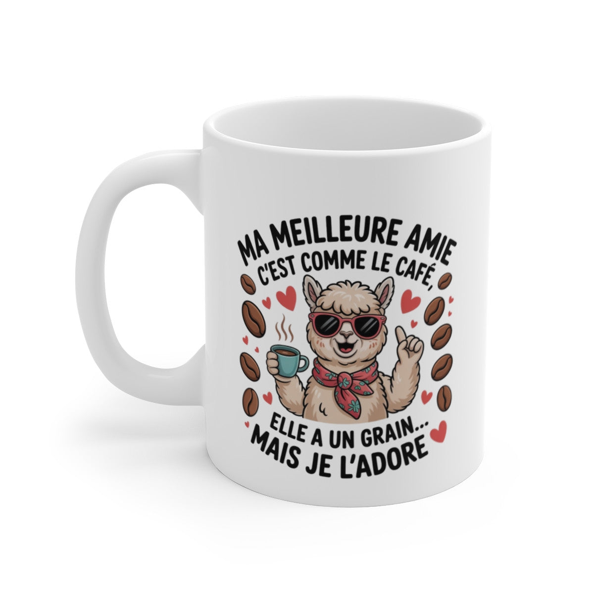 Tasse Ma Meilleure Amie Café – Mug Alpaga Drôle et Mignon – Cadeau Amies Humour Original 325ml