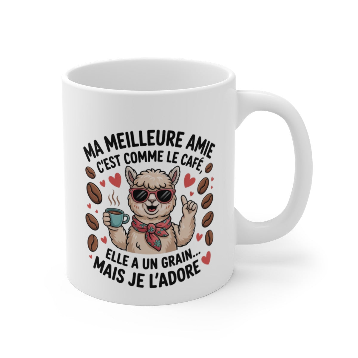 Tasse Ma Meilleure Amie Café – Mug Alpaga Drôle et Mignon – Cadeau Amies Humour Original 325ml