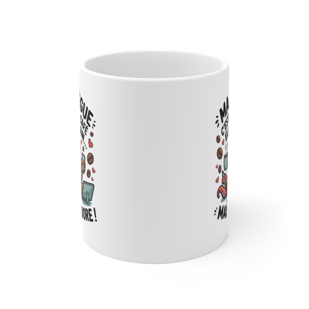 Tasse Ma Collègue Multitâche – Mug Humour Pieuvre Bureau – Cadeau Femme Rigolo Travail 325ml