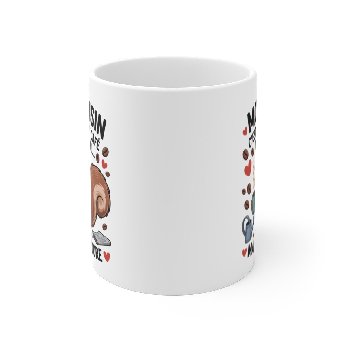 Tasse Humour Mon Voisin – Mug Écureuil Rigolo Café Jardin – Cadeau Original Amitié Voisinage 325ml