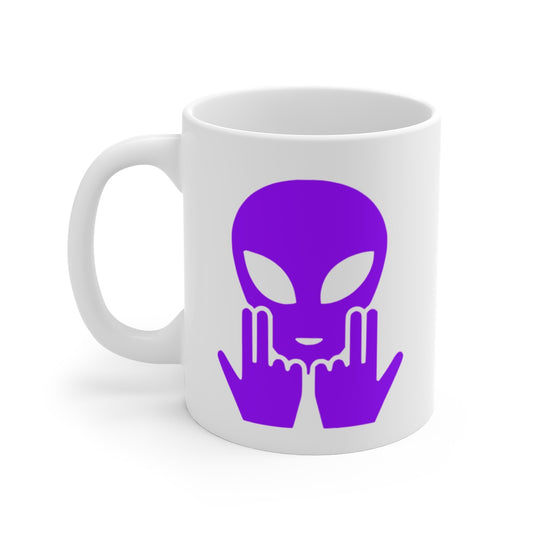 Teecustom Mug Alien Signe JUL OVNI Violet Style Rap Français Cadeau Original et Fun